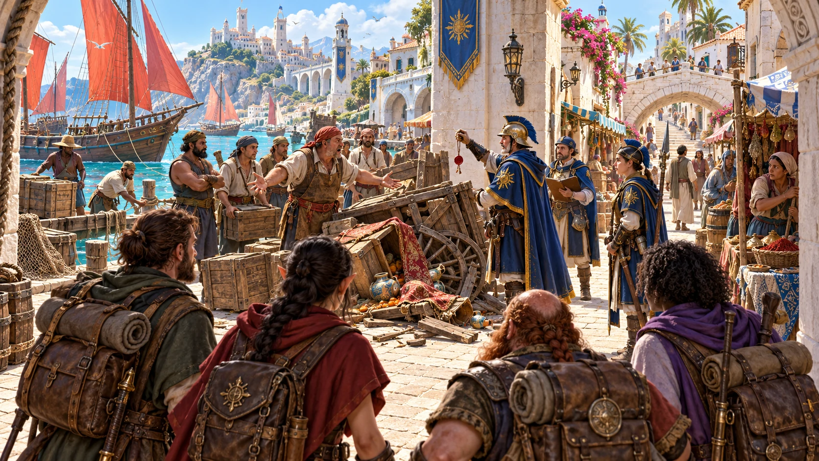 A fantasy party arrives during an independent event already unfolding